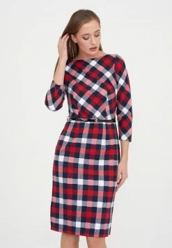 Madam-T MUARA - Robe Fourreau - Blau/birkhite