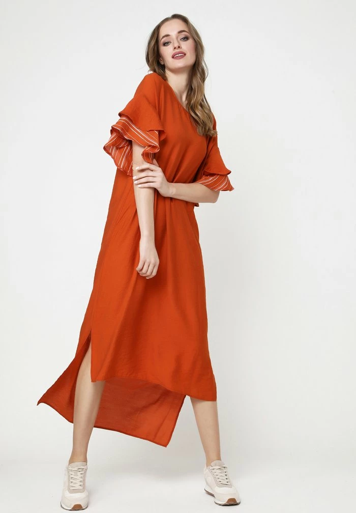 Madam-T SATINESSA - Robe Longue - Ingwer 7 Madam-T SATINESSA - Robe Longue - Ingwer – Image 7