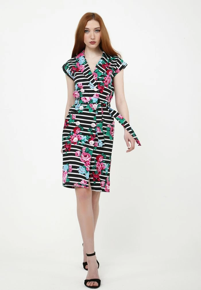 Madam-T ATERATA - Robe De Jour - Schwarz, Rosa 2 Madam-T ATERATA - Robe De Jour - Schwarz, Rosa – Image 2