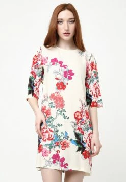 Madam-T MILANA - Robe De Jour - Beige, Rot -Madam-T Soldes 2022 b43c3e401ca1453392242bd29b9b30e1