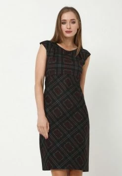 Madam-T MUTALA - Robe Fourreau - Weinrot Grün