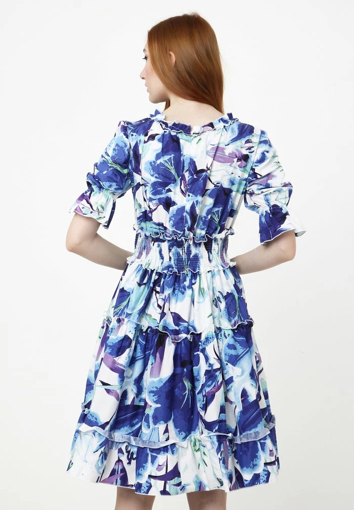 Madam-T Robe De Jour - Weiß, Kornblumenblau 2 Madam-T Robe De Jour - Weiß, Kornblumenblau – Image 2