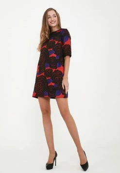 Madam-T LIANA - Robe De Jour - Koralle, Schwarz -Madam-T Soldes 2022 b5b9571b7d2d47418aa03de77907fd5e