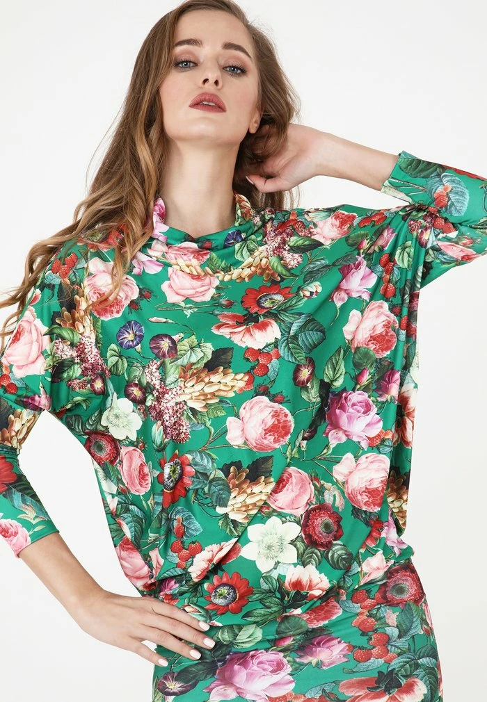 Madam-T AZARINA - Robe De Jour - Grün/ Pink 4 Madam-T AZARINA - Robe De Jour - Grün/ Pink – Image 4