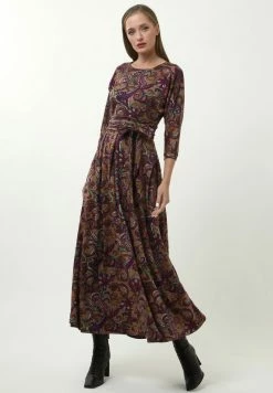 Madam-T KOMBINA - Robe Longue - Dunkelbeige Lila -Madam-T Soldes 2022 b6e03211222e4803815d1a8514431136