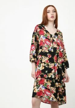 Madam-T AMPERO - Robe De Jour - Schwarz/urgurgundy