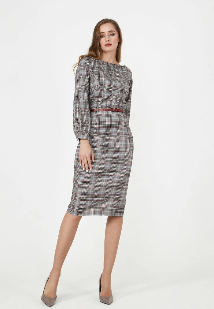 Madam-T KALIPSA - Robe Fourreau - Grünes Leder/burgund 5 Madam-T KALIPSA - Robe Fourreau - Grünes Leder/burgund – Image 5