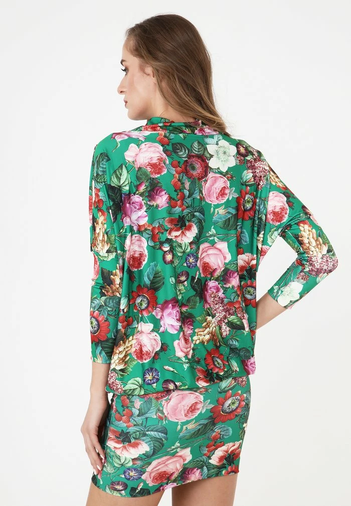 Madam-T AZARINA - Robe De Jour - Grün/ Pink 3 Madam-T AZARINA - Robe De Jour - Grün/ Pink – Image 3