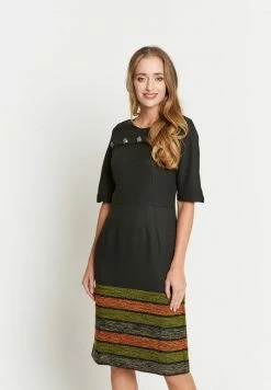 Madam-T NOELLA - Robe Fourreau - Schwarz, Orange -Madam-T Soldes 2022 b8a8ff8906de4f728880d3a202294eef