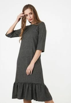 Madam-T Robe De Jour - Beige/ Schwarz