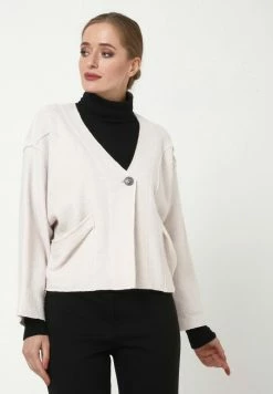 Madam-T Gilet - Creme -Madam-T Soldes 2022 b96b9fe2a99a4a23826319a246366f32