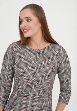 Madam-T KORFU - Robe Fourreau - Grünes Leder, Burgund. -Madam-T Soldes 2022 b9825e2fd04344b7bdbf4cec5edf8385