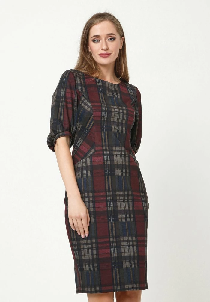 Madam-T JERSEYKLEID AGARATA - Robe Fourreau - Weinrot, Blau 4 Madam-T JERSEYKLEID AGARATA - Robe Fourreau - Weinrot, Blau – Image 4