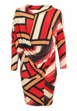 Madam-T FIRA - Robe Fourreau - Beige/ Rot -Madam-T Soldes 2022 ba6718351f6048ed9932a4b55f087236