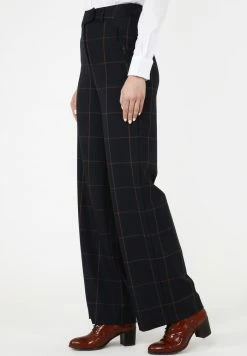 Madam-T HOSE MERIL - Pantalon Classique - Blau/ Braun