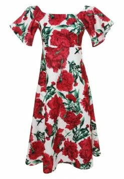 Madam-T Robe De Jour - Weiß, Weinrot -Madam-T Soldes 2022 baadbdd58525473c9f68a66a032ebedd