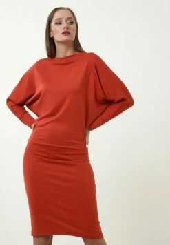 Madam-T GERA - Robe Fourreau - Terrakotta