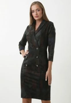 Madam-T KONTATA - Robe Fourreau - Grau/braun