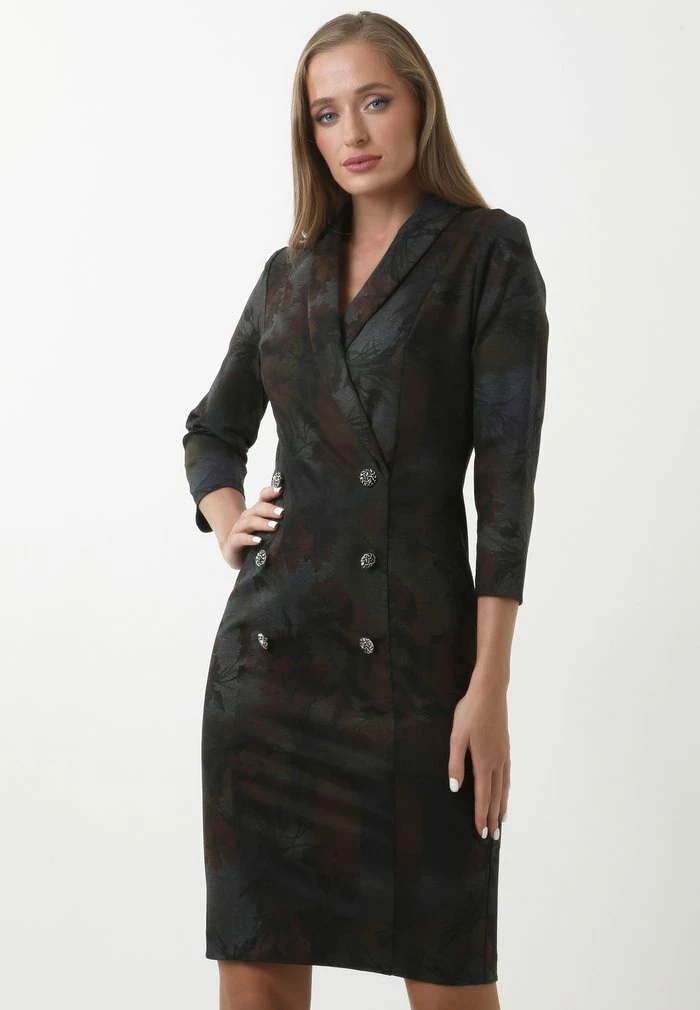 Madam-T KONTATA - Robe Fourreau - Grau/braun 1 Madam-T KONTATA - Robe Fourreau - Grau/braun