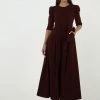 Madam-T ANGE - Robe Longue - Kastanienbraun