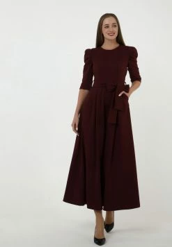 Madam-T ANGE - Robe Longue - Kastanienbraun