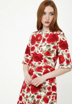 Madam-T SANATA - Robe De Jour - Milchig / Rot -Madam-T Soldes 2022 bbe84eed825040dfbad0bf9cde44cbf0