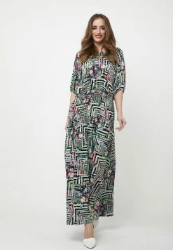 Madam-T GRETELE - Robe Longue - Hellgrün Schwarz