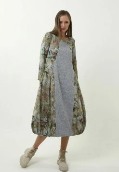 Madam-T Robe Longue - Oliv, Grau -Madam-T Soldes 2022 bd386836c0e949e6b009e8624ee44dd8