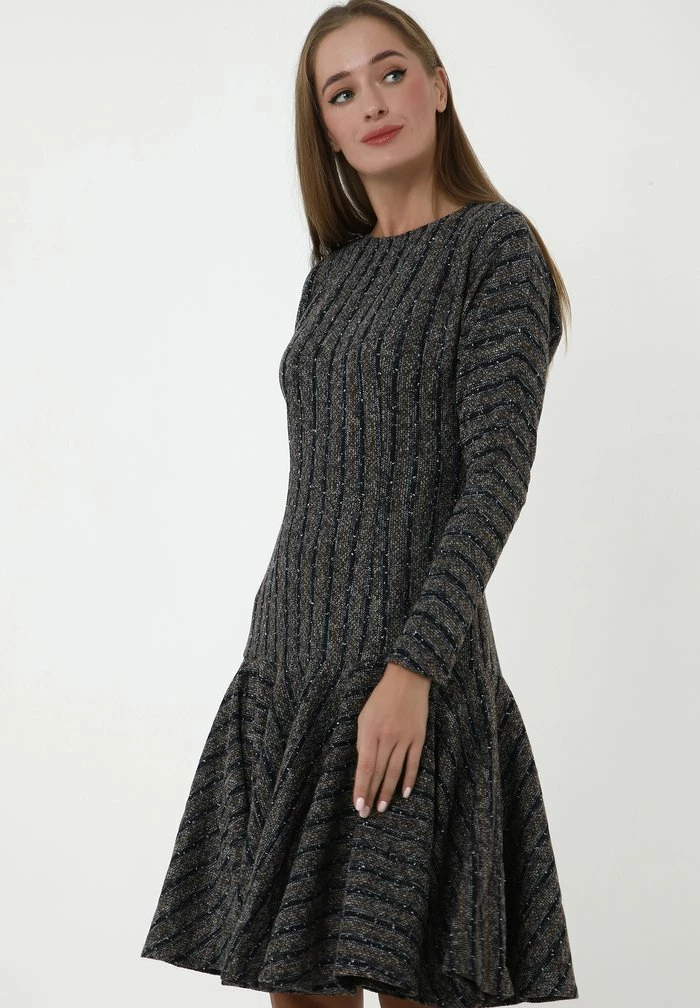 Madam-T SAMARA - Robe Pull - Grau Hellbraun 7 Madam-T SAMARA - Robe Pull - Grau Hellbraun – Image 7