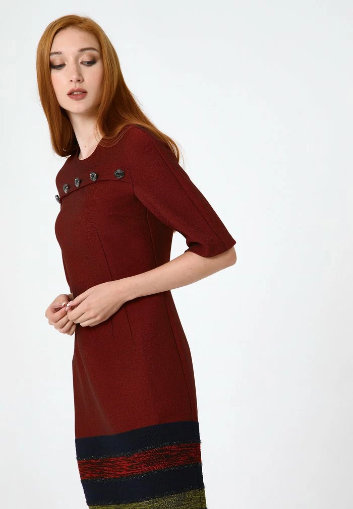 Madam-T NOELLA - Robe Fourreau - Wein Rot, Hellgrün 6 Madam-T NOELLA - Robe Fourreau - Wein Rot, Hellgrün – Image 6