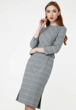 Madam-T Robe De Jour - Grau/ Gelb