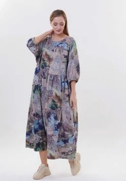Madam-T HANITESSA - Robe De Jour - Dunkelbeige Blau -Madam-T Soldes 2022 be6f1baf0cea47c69cfc44c74754f817