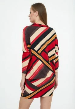 Madam-T FIRA - Robe Fourreau - Beige/ Rot -Madam-T Soldes 2022 bedfae96cf86478480a91f9c7b3c79e2