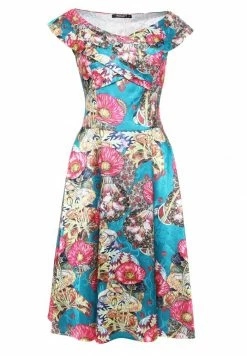 Madam-T LAGUNA - Robe De Jour - Aqua/rosa -Madam-T Soldes 2022 bf0a0ab25021468eb1d3e16ad731cf3f