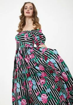 Madam-T FEDERIKA - Robe Longue - Schwarz/rosa -Madam-T Soldes 2022 bf24419c68f54fb3984ff1fe223195af