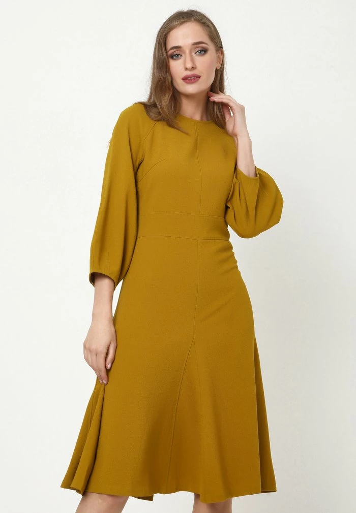 Madam-T CHARLOTTA - Robe Fourreau - Senf 1 Madam-T CHARLOTTA - Robe Fourreau - Senf