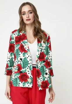 Madam-T SILVANA - Blazer - Weiß, Rot -Madam-T Soldes 2022 c012fcc302f44a2586e1ff11239b85c9