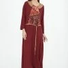 Madam-T CHANTA - Robe Longue - Babine Rot Beige