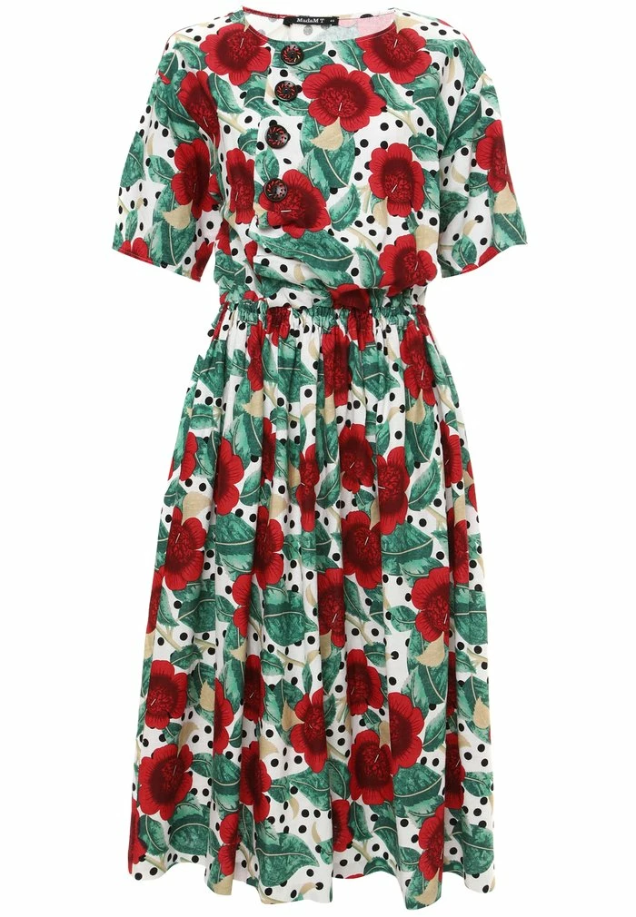 Madam-T CAMUS - Robe De Jour - Weiß/ Rot 8 Madam-T CAMUS - Robe De Jour - Weiß/ Rot – Image 8