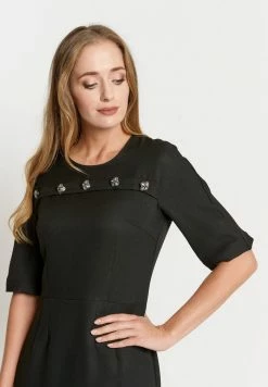 Madam-T NOELLA - Robe Fourreau - Schwarz, Orange -Madam-T Soldes 2022 c266d280f3a542f495bf12de38ceba1a