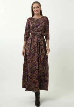 Madam-T KOMBINA - Robe Longue - Dunkelbeige Lila