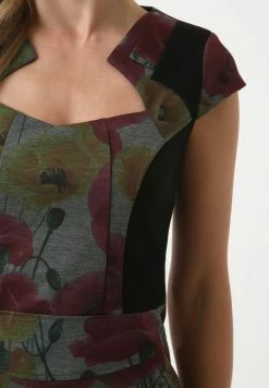 Madam-T ABINA - Robe Fourreau - Grau/senf -Madam-T Soldes 2022 c4bd0bde650c40ee8c6f9783ce31be98