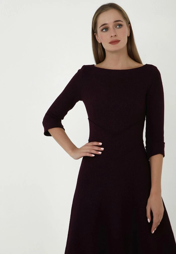 Madam-T YANNA - Robe En Jersey - Pflaume 4 Madam-T YANNA - Robe En Jersey - Pflaume – Image 4