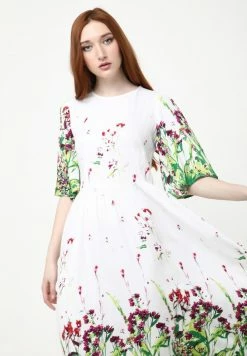 Madam-T TEREZIA - Robe De Jour - Weiß/hellgrün -Madam-T Soldes 2022 c6b810e02e9a42adb92346ab2a36ae85