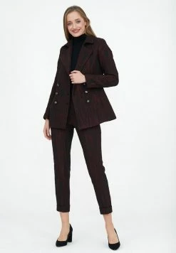 Madam-T MARIO - Pantalon Classique - Schwarz/burgund -Madam-T Soldes 2022 c8fd77b8dd4b4b27823af2712bcbc726