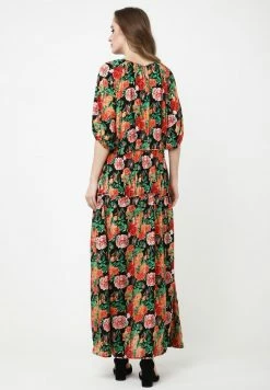 Madam-T GRETELE - Robe Longue - Schwarz Orange -Madam-T Soldes 2022 ca1e458fec024774896f7ee252b0c496