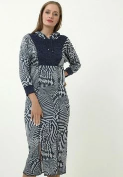 Madam-T ZLATA - Robe Fourreau - Grau/blau