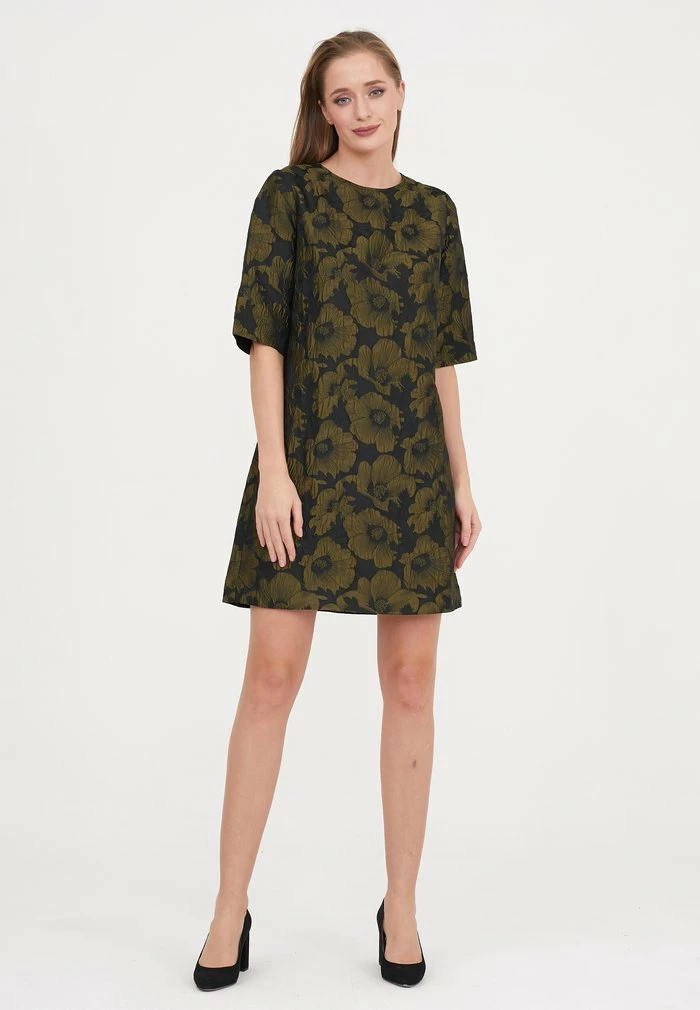 Madam-T MILANA - Robe De Jour - Khaki Schwarz 4 Madam-T MILANA - Robe De Jour - Khaki Schwarz – Image 4