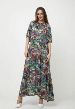 Madam-T GRETELE - Robe Longue - Grün Rot