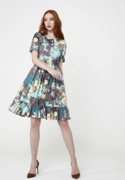 Madam-T CHIARA - Robe De Jour - Light Green /multi Coloured -Madam-T Soldes 2022 cb5f3835da5047eb88560c258a964bfa